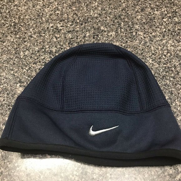Nike Blue Beanie Hat Cap Kids Thermafit 